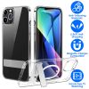 Magnetic Metal Kickstand Clear Case Shockproof Anti Yellowing Phone Cover Compatible with Magsafe Fit for IOS Phone 14 Plus