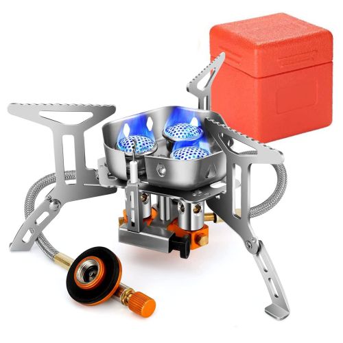 4000W Portable Camping Stove Foldable Powerful Gas Stove Backpacking Burner Collapsible Piezo Ignition with Carrying Case for Outdoor Hiking Cook 4000W Portable Camping Stove Foldable Powerful Gas Stove Backpacking Burner Collapsible Piezo Ignition with Carrying Case for Outdoor Hiking Cook