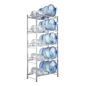 VEVOR 5-Tier Water Jug Holder Double Row Water Jug Rack 10 Bottles Silver Gray