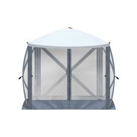 6.8X7.2ft Light Gray And Dark Gray Contrasting Quadrilateral Automatic Folding Tent (Option: Dark gray)